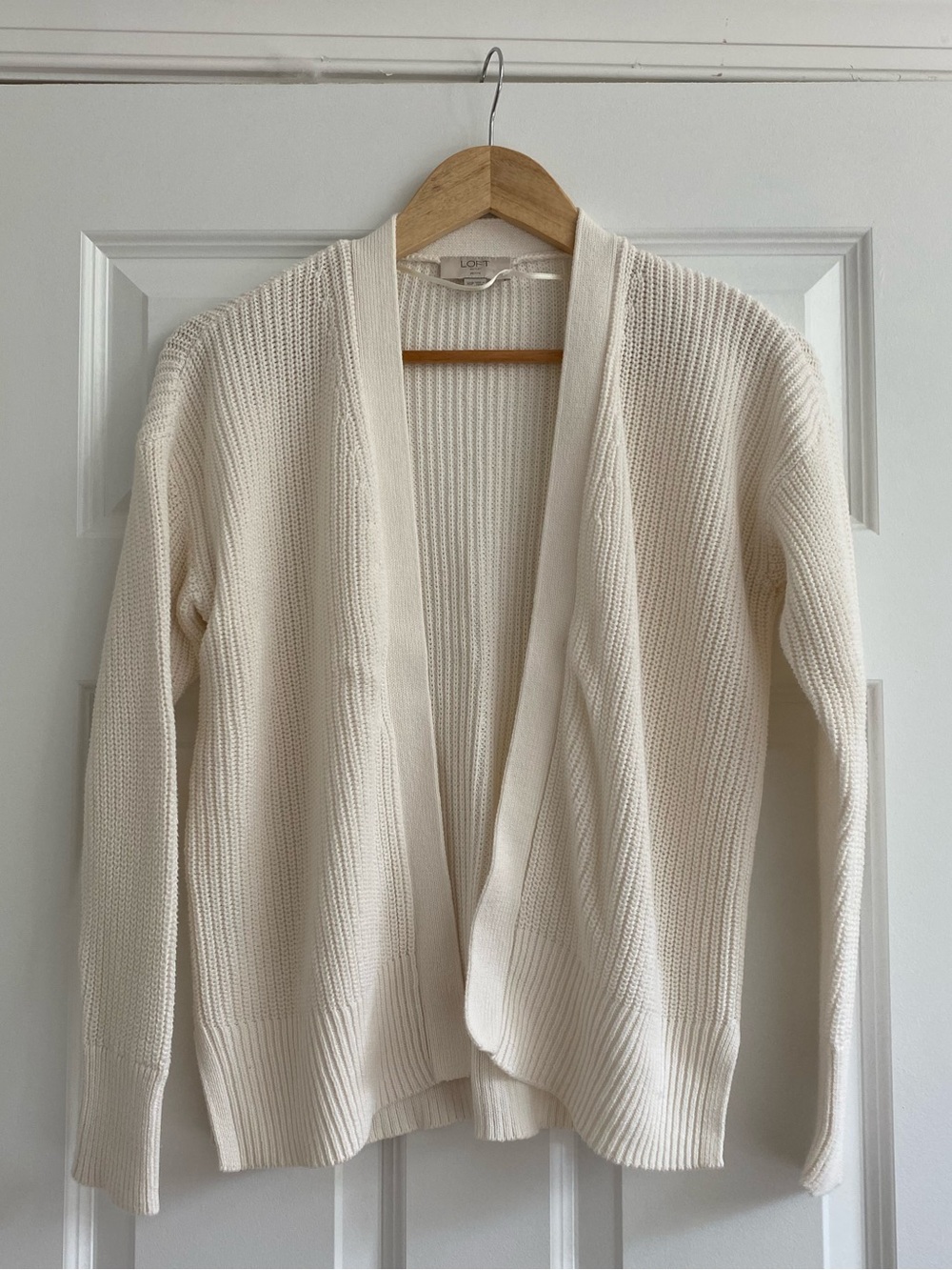 Off White Cotton Cropped Cardigan with Tie, size XSP